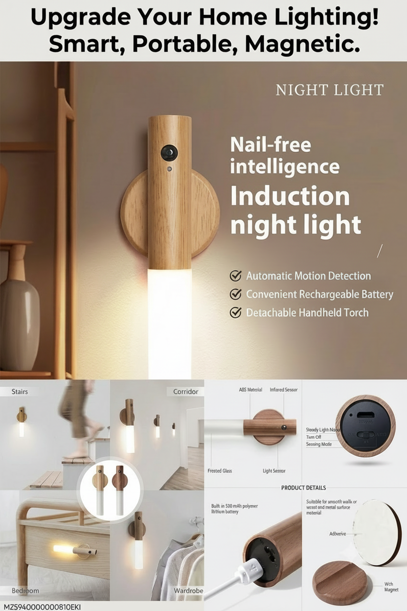 Stop Stumbling! Best Rechargable Motion Sensor LED Night Light - Peel & Stick Installation