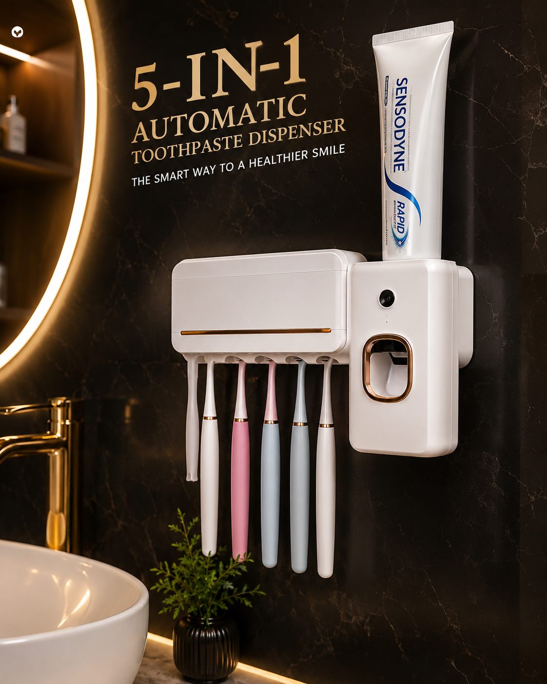Smart 5-in-1 Toothpaste Dispenser